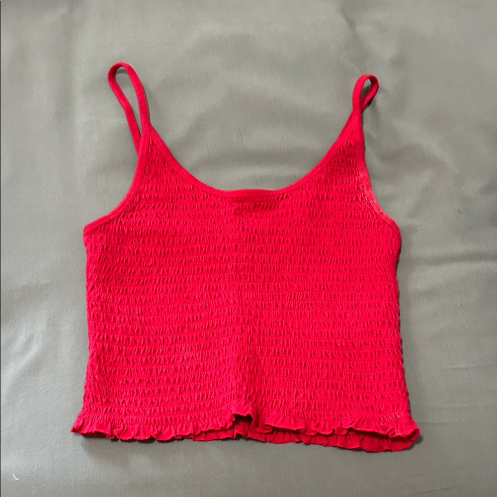 Red Smocked Women's Top
